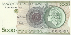 Brasil 5000 Cruzeiros ND(1990) Banknote