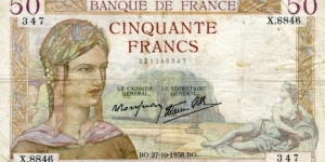 Banque de France - 50 Francs Banknote