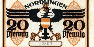 20 Pfennig Nordlingen Notgeld Banknote