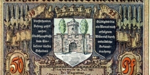50 Pf. Notgeld City of Finsterwalde Banknote