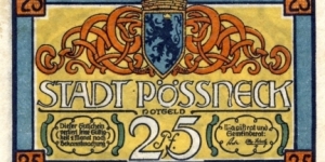 25 Pfennig Notgeld Possneck Banknote