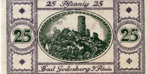 25 Pfennig Notgeld Bad Godesberg Banknote