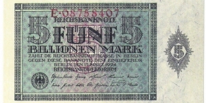 5.000.000.000.000 Mark (Modern Reprint) Banknote