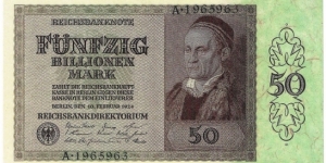 50.000.000.000.000 Mark (Modern Reprint) Banknote