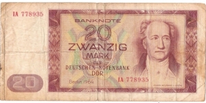 20 Mark(East Germany 1964) Banknote