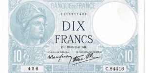 10 Francs(1941) Banknote