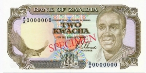 2 Kwacha - Specimen Banknote