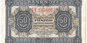 50 Pfennig(East Germany 1948) Banknote