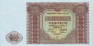 10 Złotych Banknote