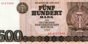 East Germany 500 Mark - Never issued Banknote