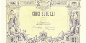 500 Lei(Bilet Hypothecar 1877/Reproduction)  Banknote