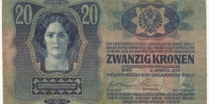 AustroHungary 20 Kronen 1913 Banknote