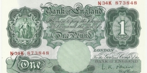 Bank of England 1 Pound ND(1961) Banknote