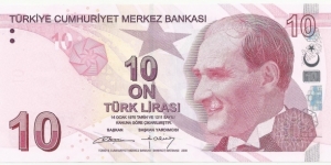 Türkiye 10 Türk Lirası 2009(2017) Serie-B Banknote