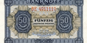 50 Pfennig - East Germany Banknote