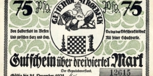 75 Pfg. Notgeld - Stroebeck Banknote