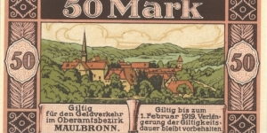 Notgeld
Maulbronn Banknote