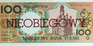 100 Złotych - Nieobiegowy Banknote