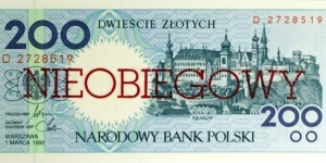 200 Złotych - Nieobiegowy Banknote