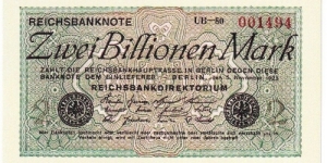 2.000.000.000.000 Mark(Weimar Republic 1923/ Modern Reprint) Banknote