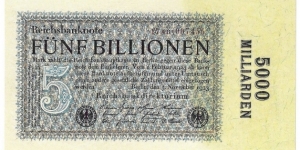 5.000.000.000.000 Mark(Weimar Republic 1923/ Modern Reprint) Banknote