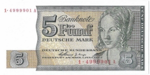 5 Mark(Reserve Notes for West Berlin/ Modern Reprint) Banknote