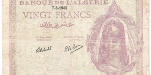 20 Francs(1945) Banknote