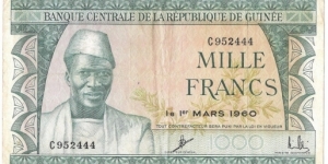 1000 Francs(1960) Banknote
