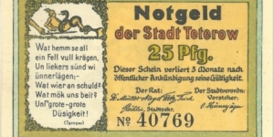 Notgeld:
Teterow (1316.1) Banknote