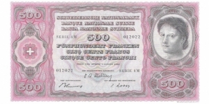 500 Franken(Reserve Series 1949/ Modern Reprint) Banknote