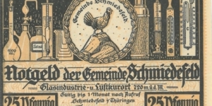 Notgeld:
Schmiedefeld
(1 of 6) Banknote