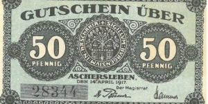 Notgeld:
Verkehrsausgaben
Aschersleben Banknote