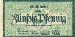 Notgeld:
Verkehrsausgaben
Kiel Banknote