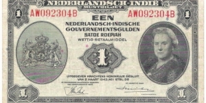 1 Gulden(Netherlands Indies 1943) Banknote