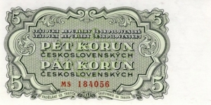 Czechoslovakia - 5 Korun Banknote