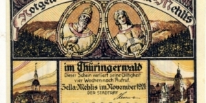 Notgeld Zella-Mehlis Banknote