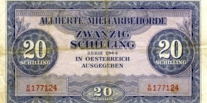 20 Schilling - Allied ocupation Banknote