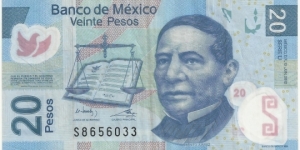 Mexico 20 Pesos 2012-plastic Banknote