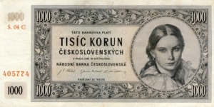 Czechoslovakia 1000 Korun Banknote