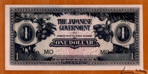 Imperial Japan-occupied territories of Singapore, Malaya, North Borneo, Sarawak and Brunei | 
1 Dollar, 1942 | 

Obverse: Breadfruit tree, and Coconut palm | 
Reverse: Value | Banknote