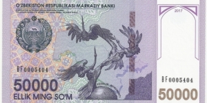Uzbekstan 50000 Som 2017 Banknote