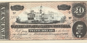 CSA-BN 20 Dollars 1864 replika Banknote