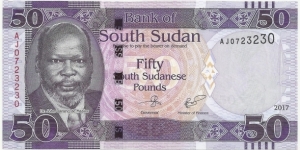 SouthSudan-BN 50 South Sudanese Pounds 2017 Banknote