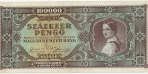Hungary 100.000 Pengö 1945 Banknote