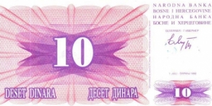 Banknote from Bosnia