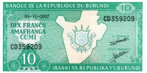 Banknote from Burundi