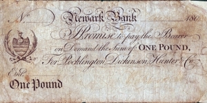 England N.D. (1800-09) 1 Pound.

Newark Bank. Banknote