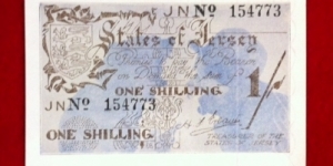 Jersey 1 Shilling (1941-42) SN#154773 Banknote