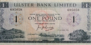 Ulster Bank Limited 1 Pound (Northern Ireland)  Banknote