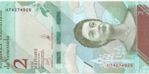 VenezuelaBN 2 Bolivares 2018 Banknote